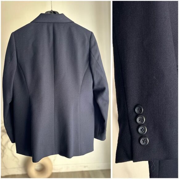 Pendleton Petite 12 Virgin Wool Blazer Navy - Picture 3 of 5